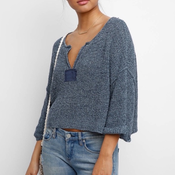 Free People Tops - FREE PEOPLE day break crop knit sweater top sz.S